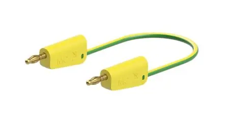 Produktfoto 1 von Staubli Messleitung 32A Stecker / Stecker, Grün, Gelb Polyvinylchlorid-isoliert 25 cm, 30V, 60 V
