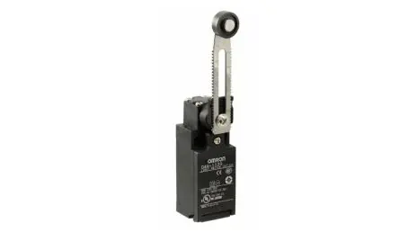 Produktfoto 1 von Omron D4n Endschalter, Verstellbarer Rollenhebel 1 Schließer/1 Öffner, IP67, Harz, Metall 240V ac 3A