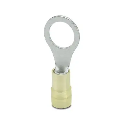 Produktfoto 1 von Phoenix Contact C-RCEI 6/M10 Ringkabelschuh, Isoliert 10 AWG, Kupfer, Gelb, 12 AWG max.AWG, innen ø 10.5 mm, M10