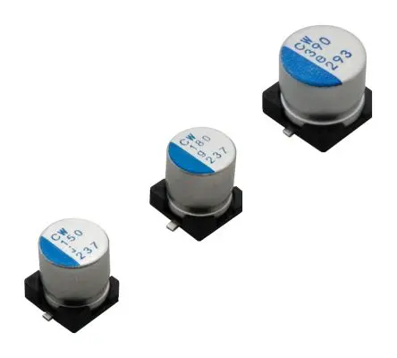 Produktfoto 1 von Nichicon PCW Oberfläche Aluminium-Festelektrolytkondensator 180 μF ±20 % / 4V dc, 125 °C
