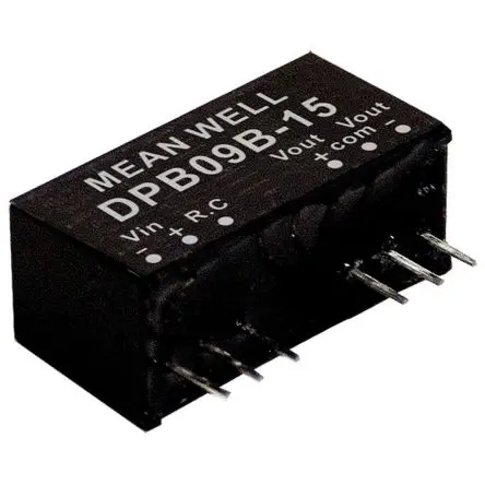 Produktfoto 1 von MEAN WELL DPB09B DC/DC Konverter, 15V dc OUT 300 mA Oberfläche 36V dc 1.5 kV 9 W -40 °C 90 °C