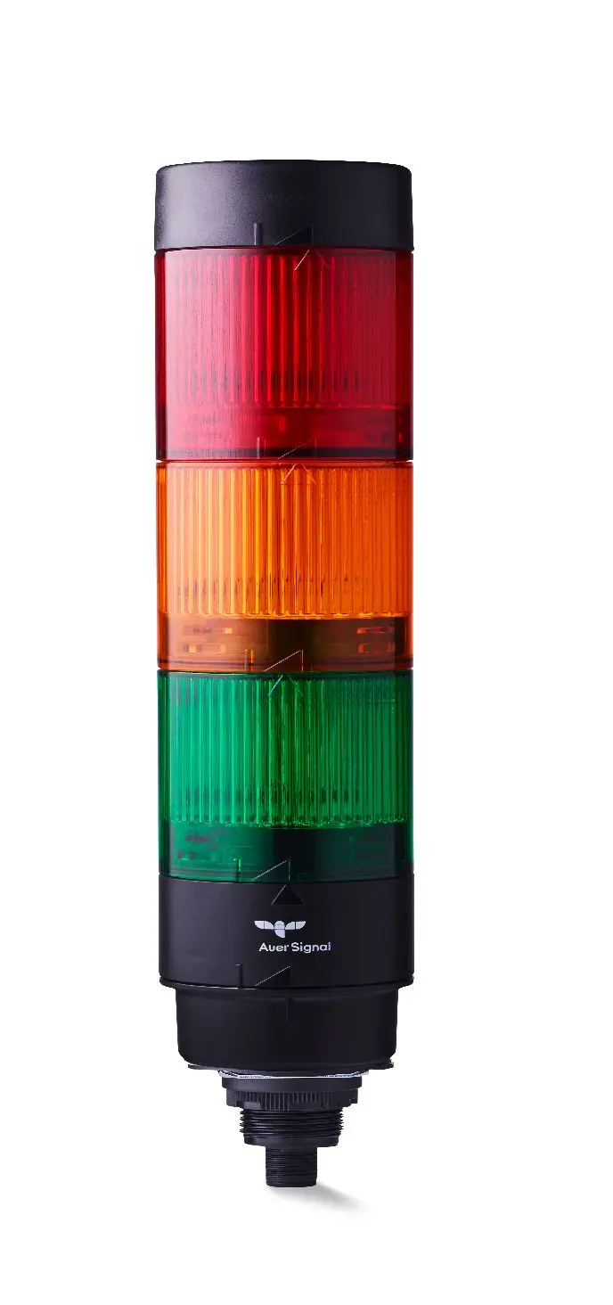 Produktfoto 1 von AUER Signal CT5 LED Signalturm 3-stufig Linse Gelb, Grün, Rot