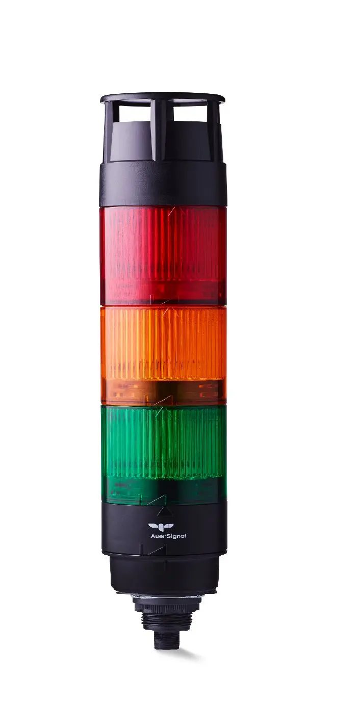 Produktfoto 1 von AUER Signal CT5 LED Signalturm 3-stufig Linse Gelb, Grün, Rot