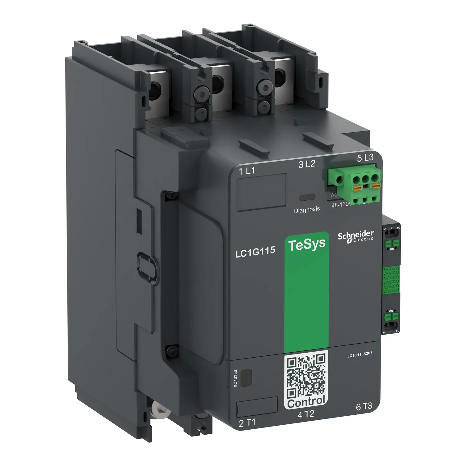 Produktfoto 1 von Schneider Electric TeSys TeSyS F Leistungsschütz 460 V-Spule, 3 -polig , 460 V / 275 A 7,8 Schließer/Öffner