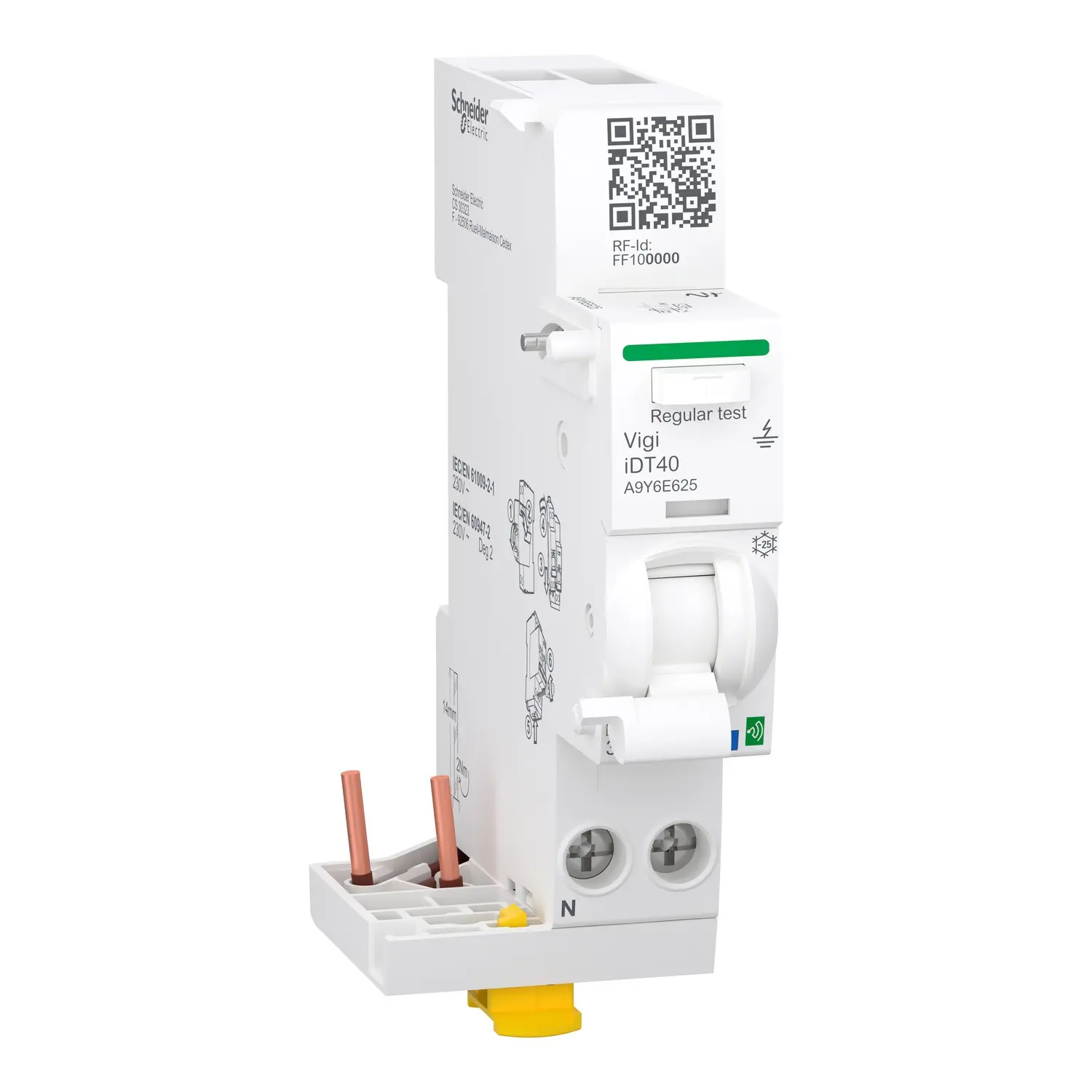 Produktfoto 1 von Schneider Electric Acti9 iDT40 Miniaturüberlastschalter Typ A-SI, Pol 1-polig 25 A 230 V ac Acti9