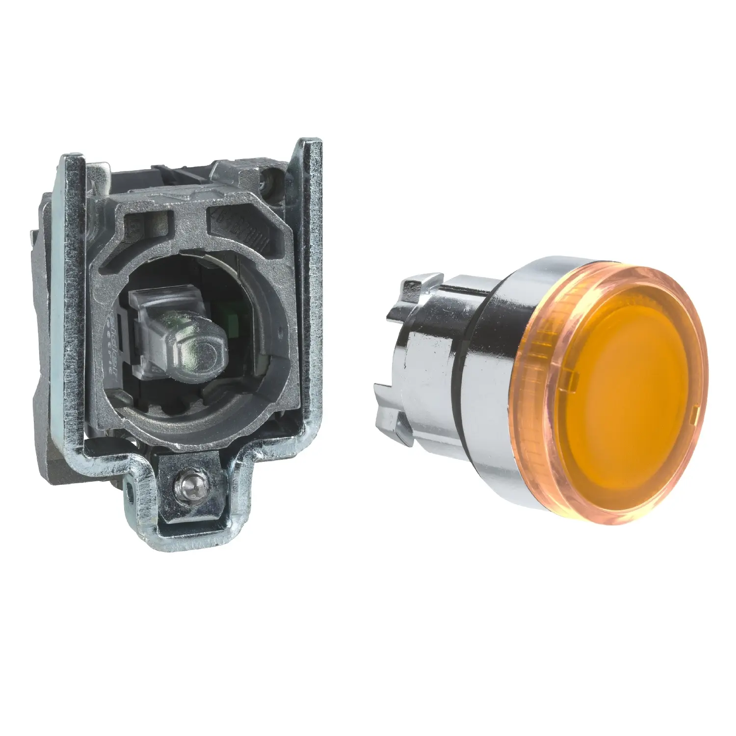 Produktfoto 1 von Schneider Electric Harmony XB4 Beleuchtete Drucktaste Orange Beleuchtet Federrückstellung Ø 22.5 mm, 1 Schließer 24 V dc