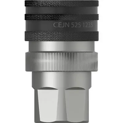 Produktfoto 1 von CEJN Kupplung mit Druckentlastungsvorrichtung, Zink-Nickel-beschichteter Stahl 1/2 in R Buchse, ISO