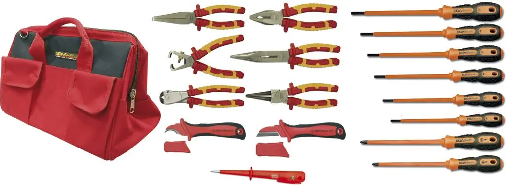 Produktfoto 1 von Ega-Master VDE 1000V zugelassen Elektriker Werkzeugsatz, Beutel 17-teilig