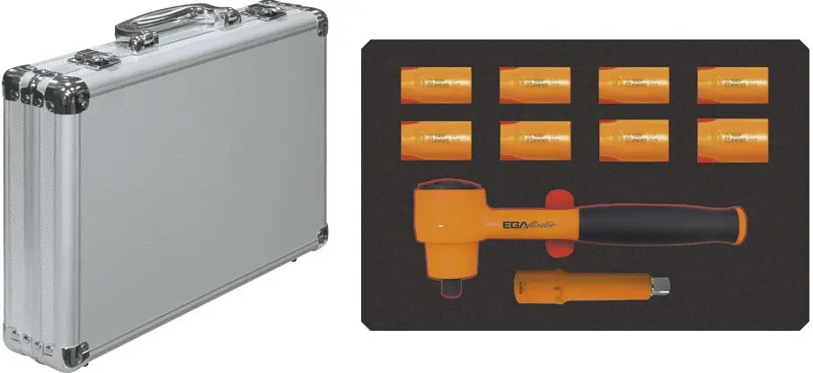 Produktfoto 1 von Ega-Master 1/2 in Vierkanttreiber VDE 1000V zugelassen 10-teilig