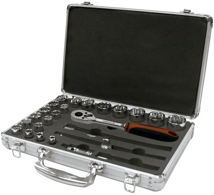 Produktfoto 1 von Ega-Master 1/2 in Vierkant Handpolierfilm, Stecker-Buchse Cr-V 25-teilig