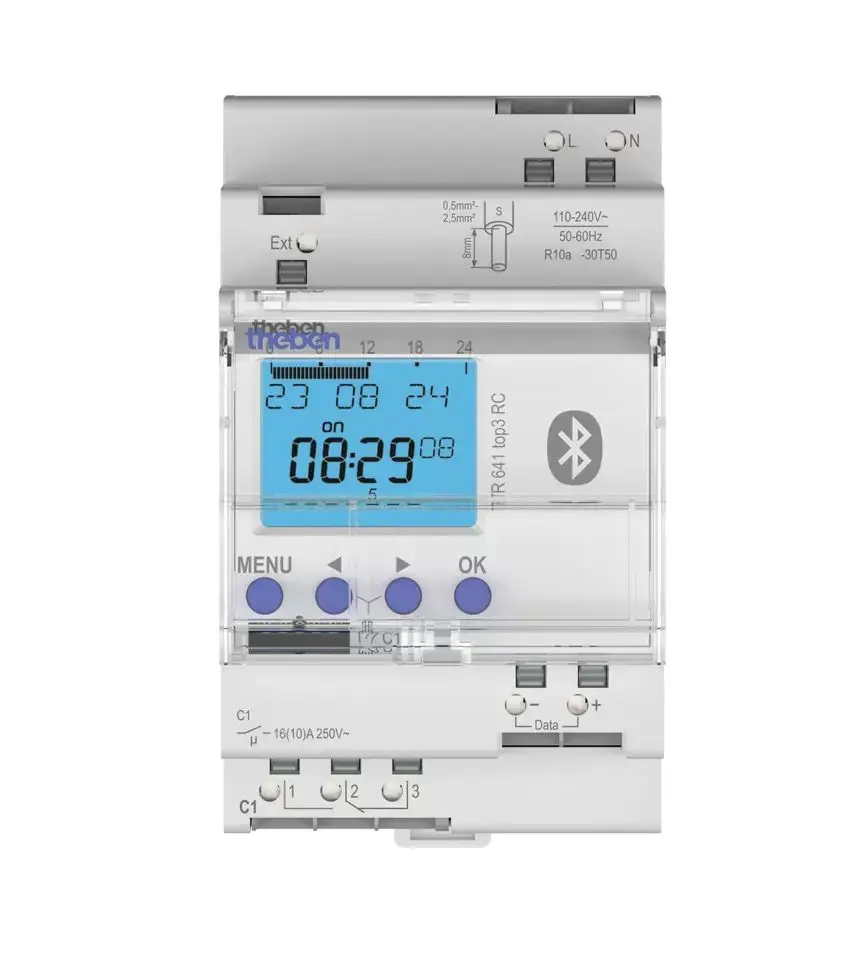 Produktfoto 1 von Theben Digital TR 641 top3 BLE RC Zeitschaltuhr 230V ac, Sekunden, Minuten, 1-Kanal, Anschlussklemmenblock