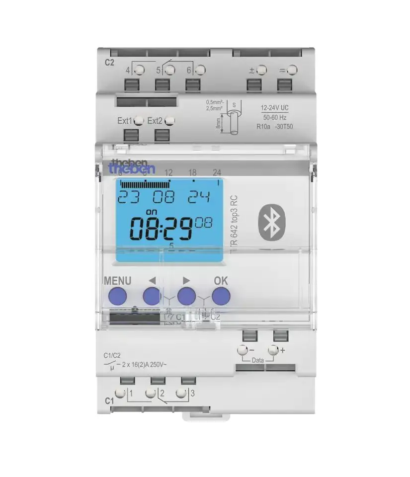 Produktfoto 1 von Theben Digital TOP3 Zeitschaltuhr 24V ac, Minuten, Sekunden, 2-Kanal, Anschlussklemmenblock