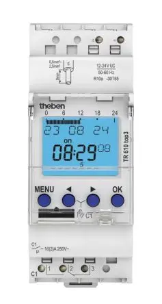 Produktfoto 1 von Theben Digital TOP3 Zeitschaltuhr 24V ac, Minuten, Sekunden, 1-Kanal, Anschlussklemmenblock