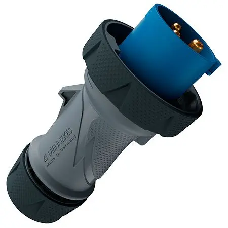 Produktfoto 1 von MENNEKES 136 Leistungssteckverbinder Stecker Blau, Grau 3P, 230 V / 16A IP67, IP69