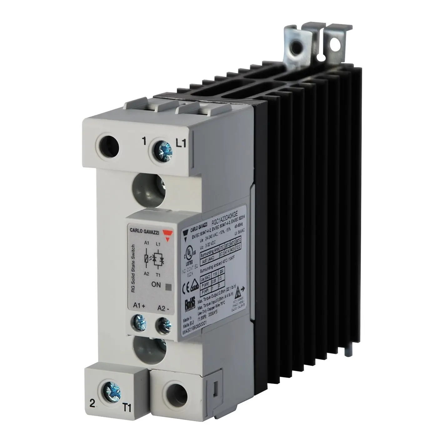 Produktfoto 1 von Carlo Gavazzi RGC DIN-Hutschiene 1-phasiger Halbleiter-Schütz 660 V ac/dc 32V ac/dc / 25 A