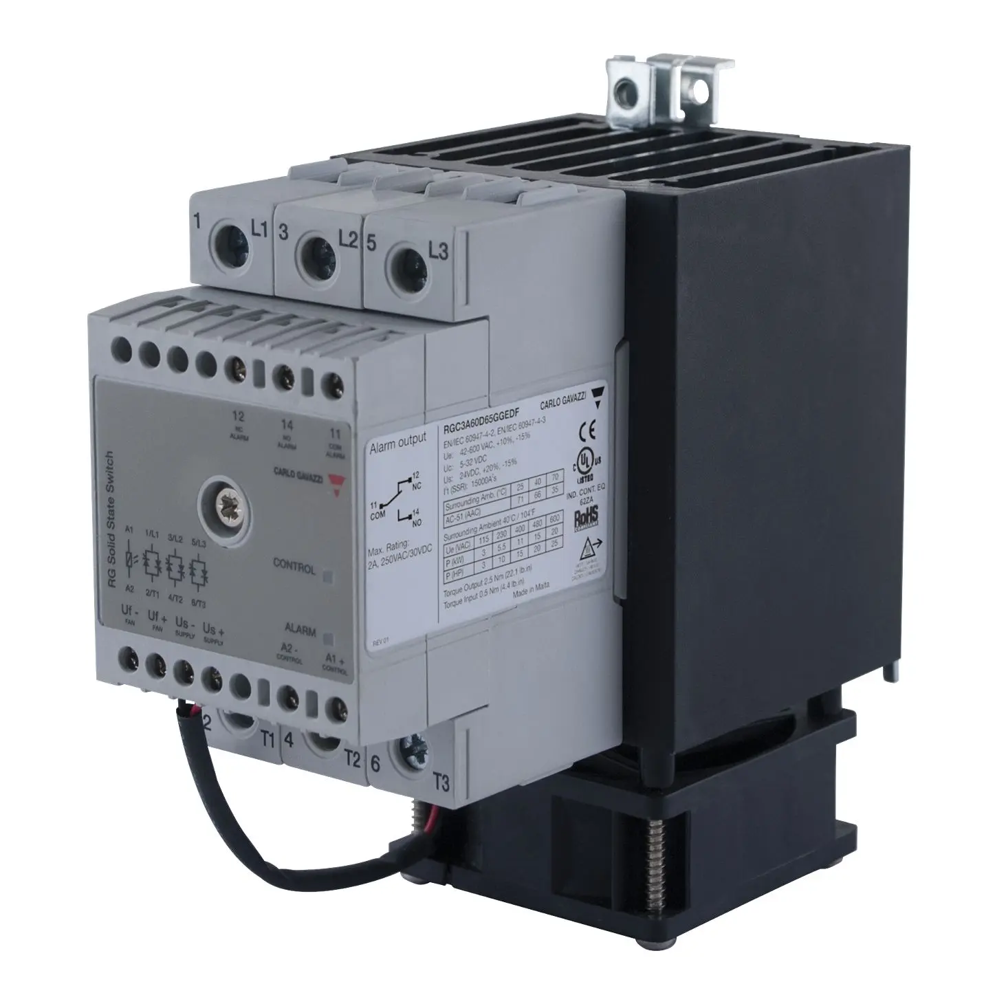 Produktfoto 1 von Carlo Gavazzi RGC DIN-Schienen Halbleiterrelais 660 V ac/dc / 65 A