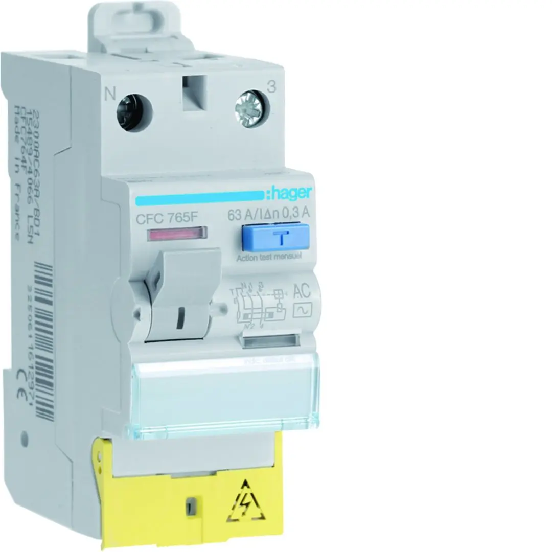 Produktfoto 1 von Hager CFC RCCB, 1P+N-polig, 63A, 300mA Typ AC 230V ac