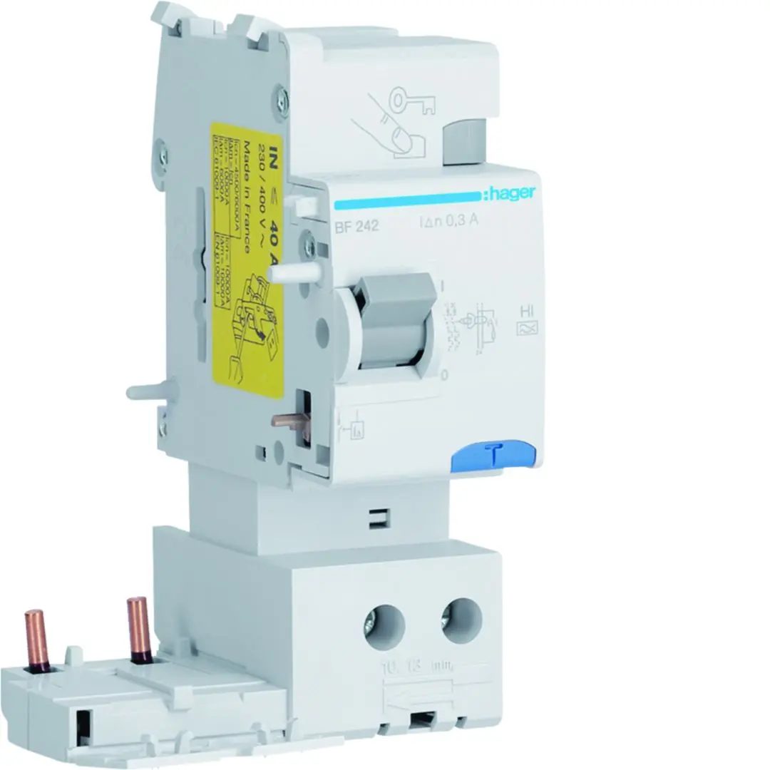 Produktfoto 1 von Hager BF RCD/FI, 2-polig, 40A, 300mA Typ A-HI Hager 500V