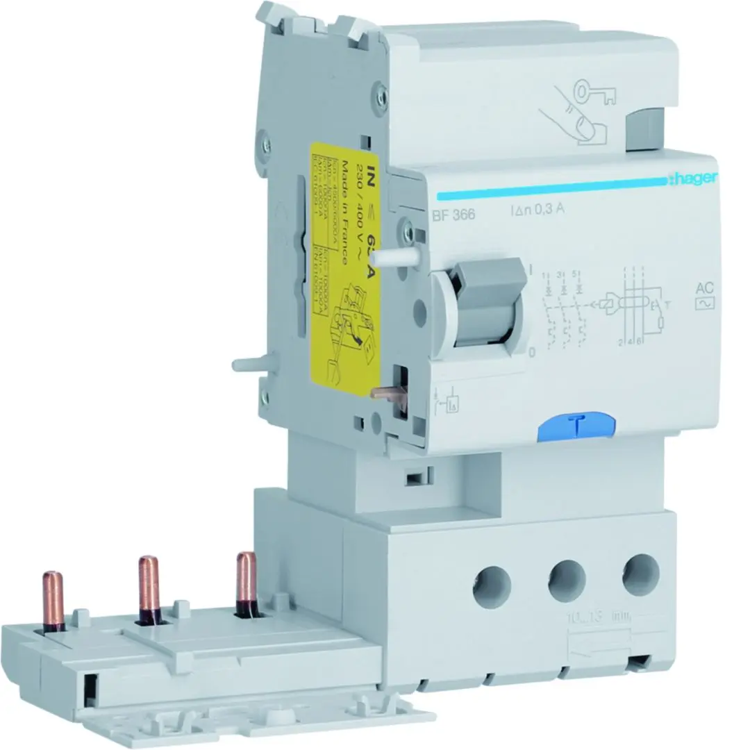 Produktfoto 1 von Hager BF RCD/FI, 3-polig, 63A, 300mA Typ AC Hager 230 → 400V