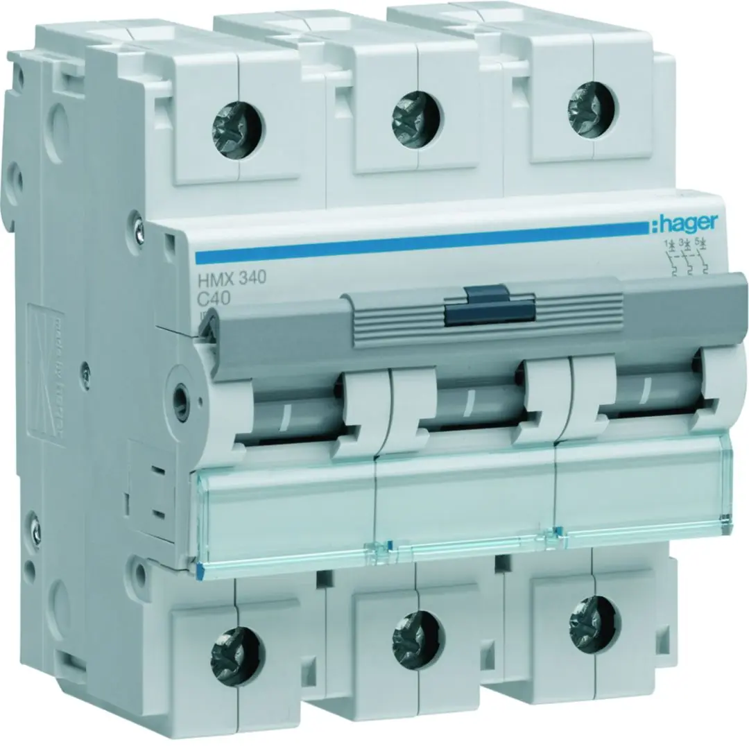 Produktfoto 1 von Hager HMX Schutzschalter Typ C, Pol 3-polig 40 A 415 V ac, Abschaltvermögen 50 kA HMX