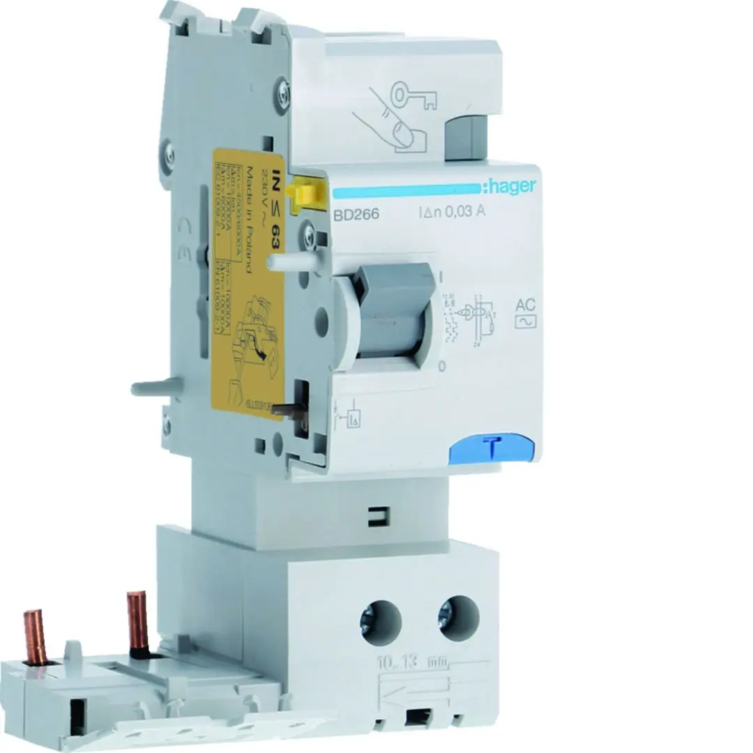 Produktfoto 1 von Hager BD RCD/FI, 2-polig, 25A, 10mA Hager 230 → 400V