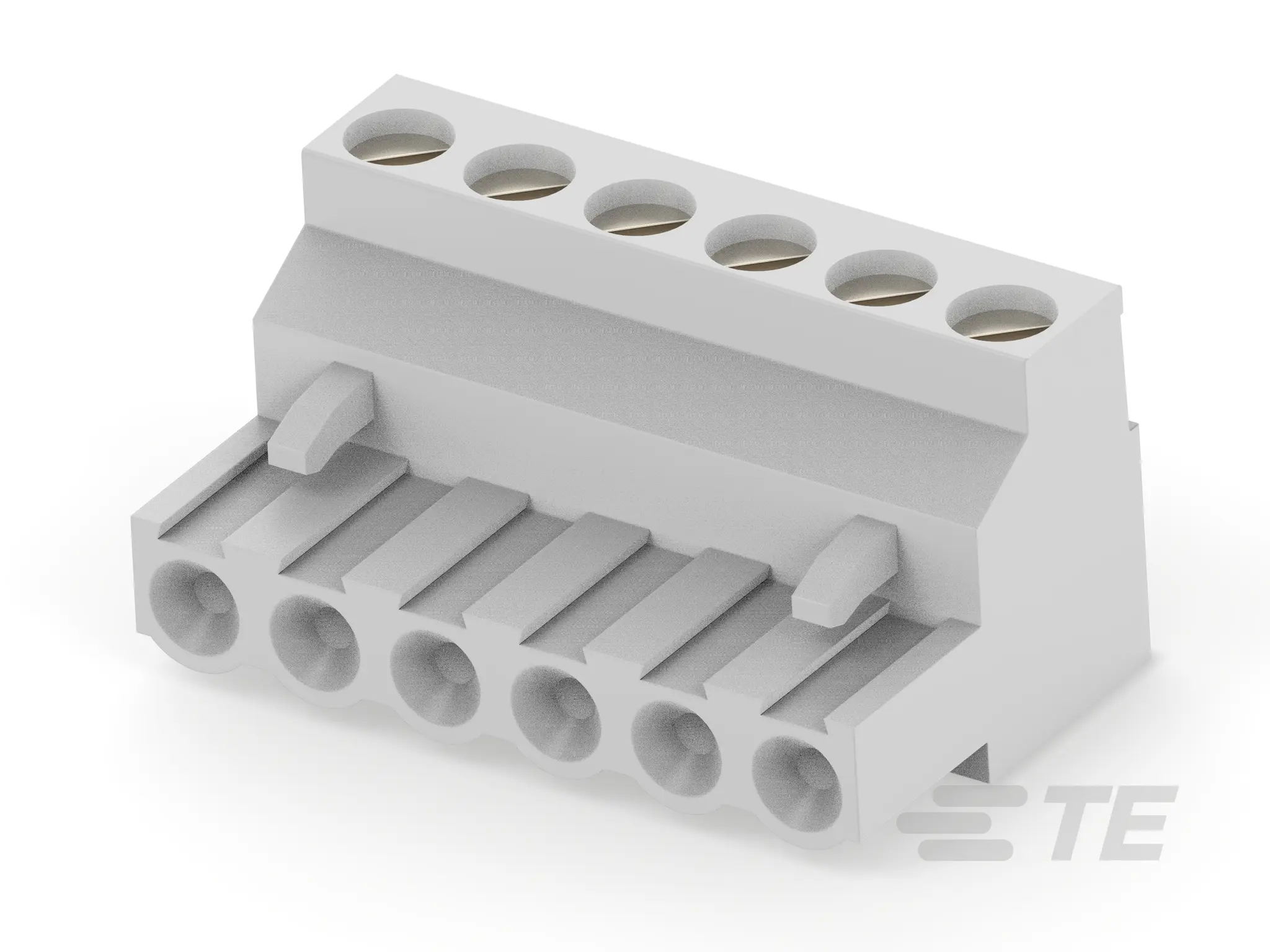 Produktfoto 1 von TE Connectivity Buchanan Steckbarer Klemmenblock Steckverbinder 6-Kontakte 5.08mm-Raster gewinkelt