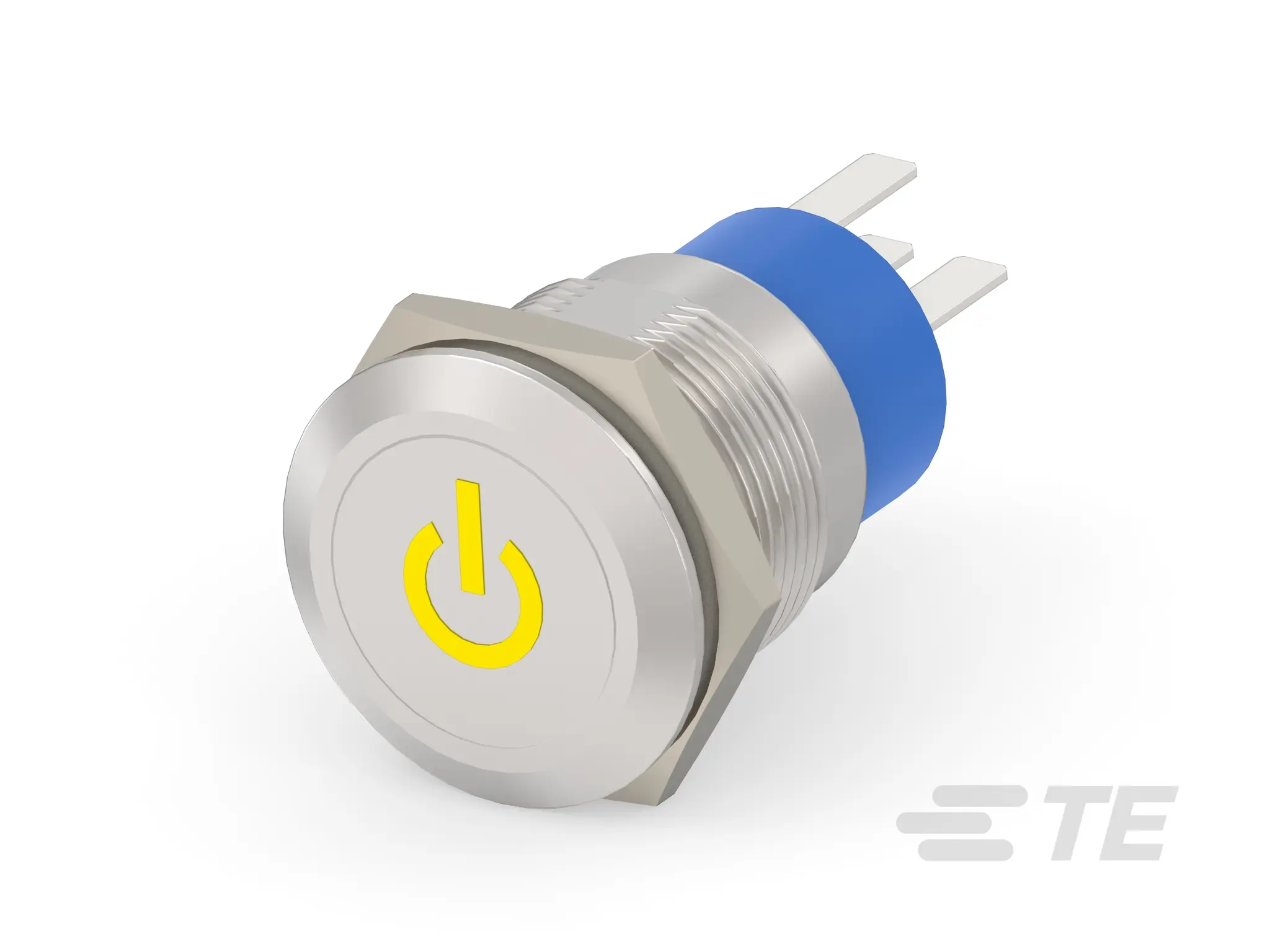 Produktfoto 1 von TE Connectivity Alcoswitch AV19 Druckschalter Gelb Beleuchtet Tastend Schraubanschlussklemme, SPST / 3A 250 V ac, IP67