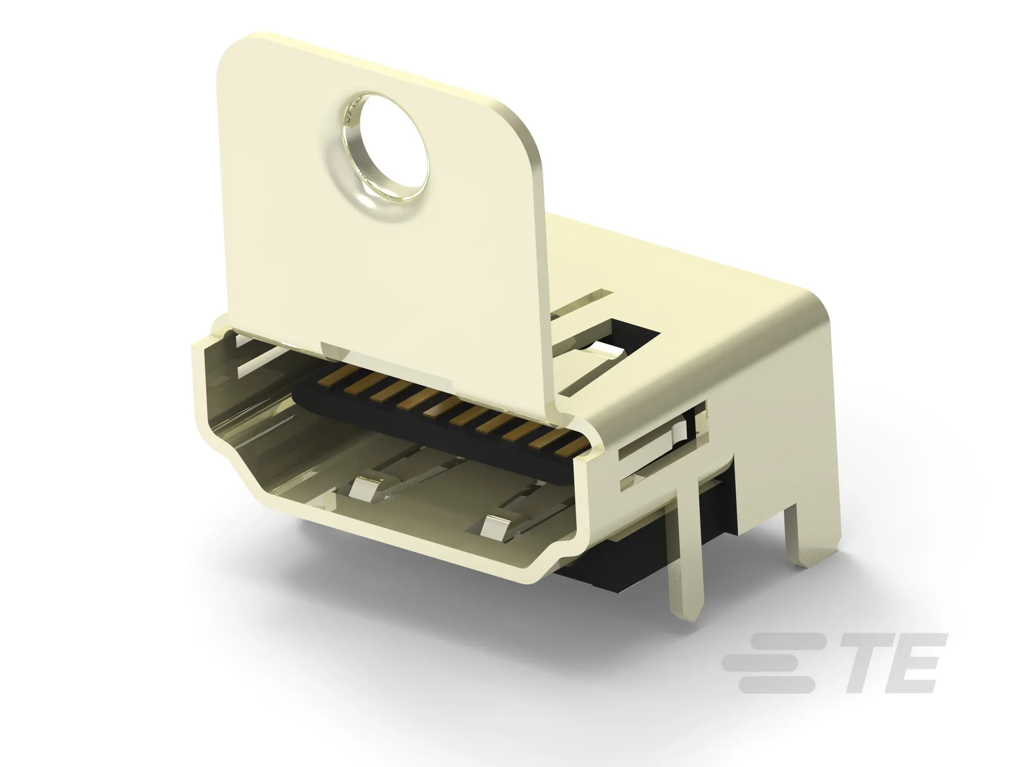 Produktfoto 1 von TE Connectivity HDMI-Stecker 19-polig Standard Buchse gewinkelt