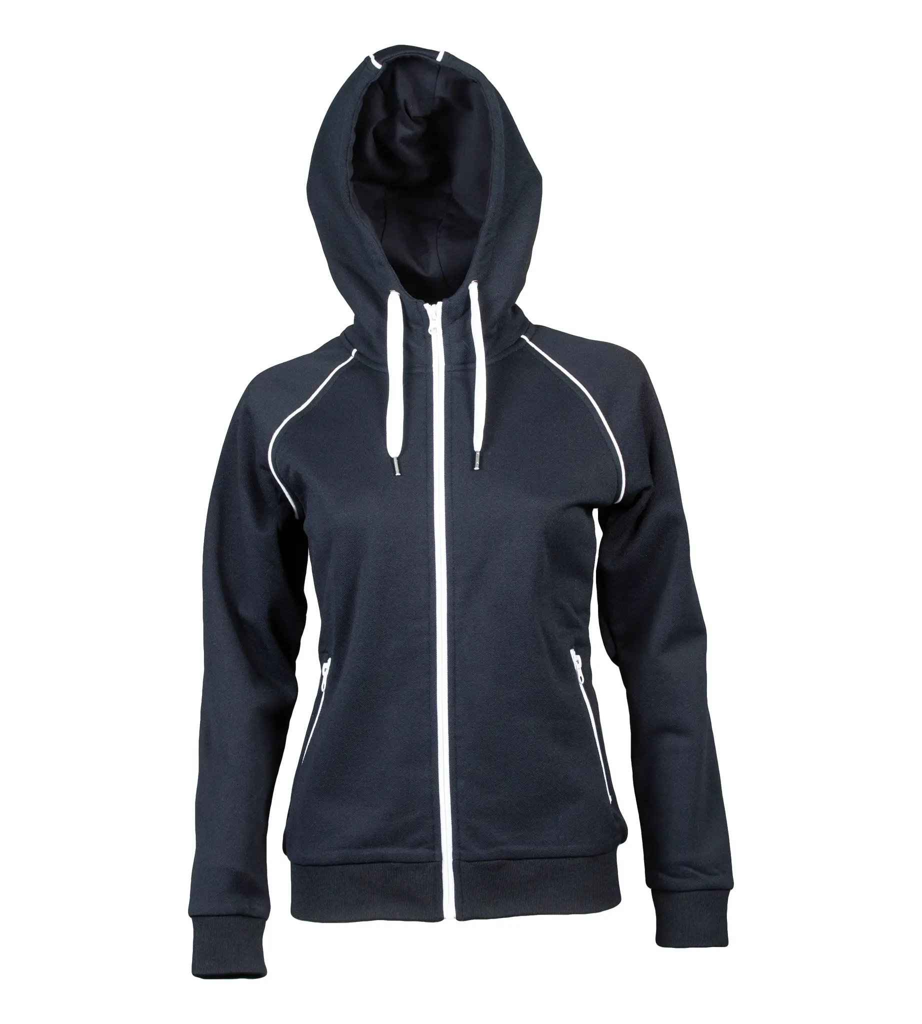 JRC 989370 Damen T-Shirt, 20 % Baumwolle, 80 % Polyester Marine Langer Reißverschluss, Größe XL