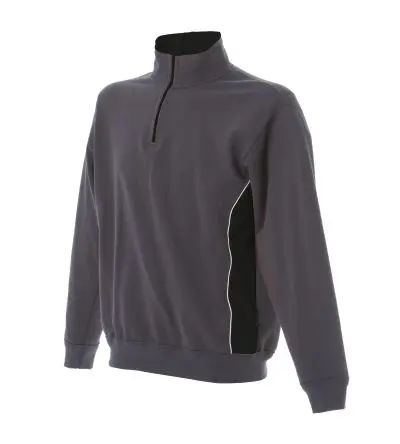 Produktfoto 1 von JRC 989559 Unisex Sweatshirt, 80 % Baumwolle, 20 % Polyester Grau, Schwarz Kurzer Reißverschluss, Größe XL