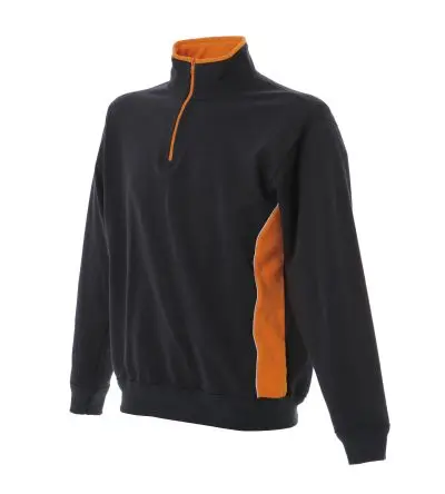 Produktfoto 1 von JRC 989553 Unisex Sweatshirt, 20 % Polyester, 80 % Baumwolle Schwarz, Orange Kurzer Reißverschluss, Größe M