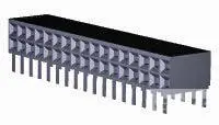 Produktfoto 1 von TE Connectivity AMPMODU Modu Connector System Leiterplattenleiste gewinkelt, 34-polig / 2-reihig, Raster 2.54 mm Raster