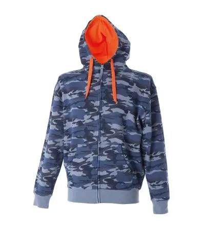 Produktfoto 1 von JRC 989348 Unisex Sweatshirt, 65 % Polyester, 35 % Baumwolle Blau Langer Reißverschluss, Größe M
