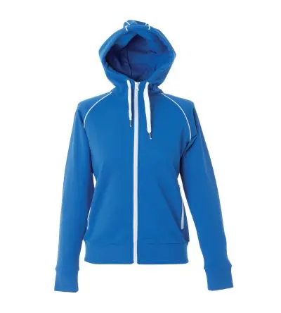 Produktfoto 1 von JRC 989372 Damen Sweatshirt, 20 % Baumwolle, 80 % Polyester Königsblau Langer Reißverschluss, Größe M