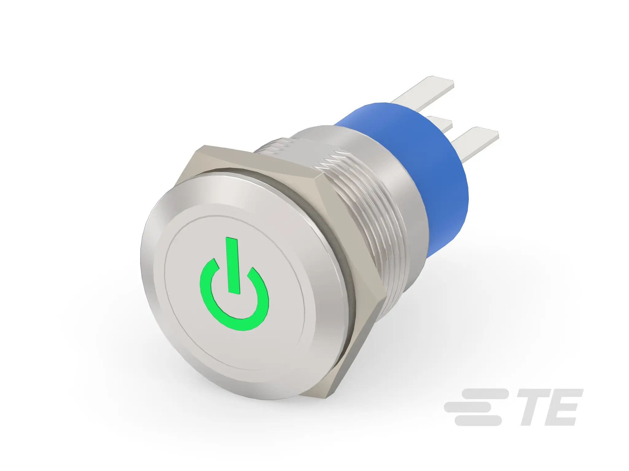 Produktfoto 1 von TE Connectivity Alcoswitch AV19 Druckschalter Grün Beleuchtet Push-Push Buchse, 1-poliger Umschalter / 3A 250 V ac, IP67