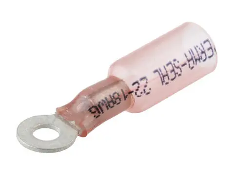 Produktfoto 1 von Molex 19164 Ringkabelschuh, Isoliert 22 AWG, Nickel Aktivkohle, 18 AWG max.AWG, innen ø 4 mm, M4