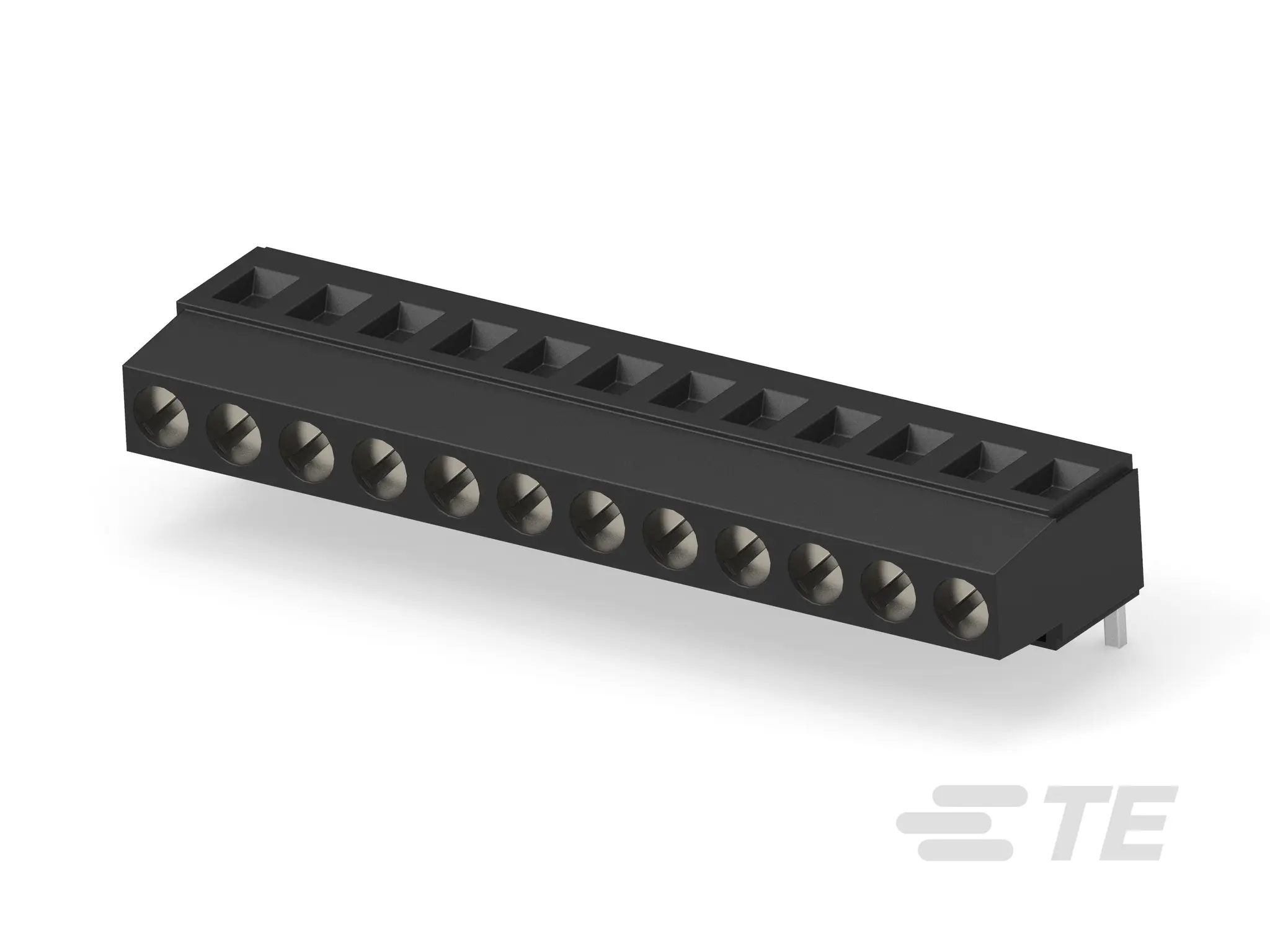 Produktfoto 1 von TE Connectivity Klemmstreifen gewinkelt Messing 1-reihig 17.5A, Raster 5.08 mm, 300 V M3 Zinn