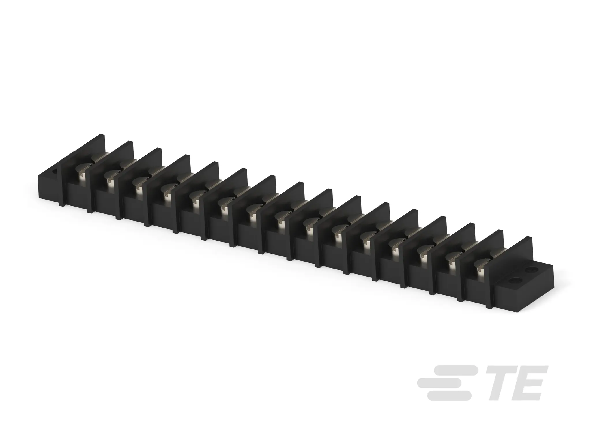 Produktfoto 1 von TE Connectivity Klemmstreifen Vertikal Messing 2-reihig 20A, Raster 9.53 mm, 300 V 6-32 Zinn