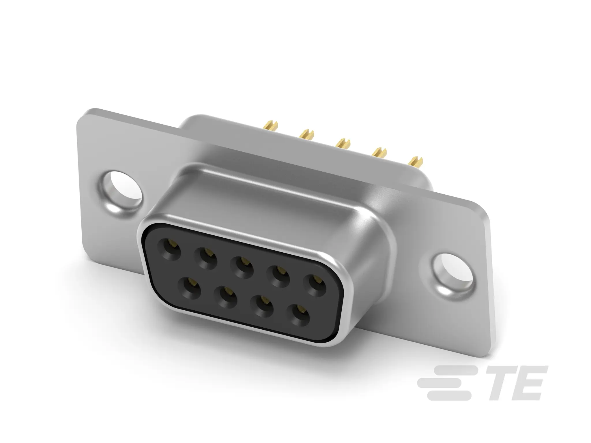 TE Connectivity 13934 D-Sub-Standardstecker 1 gewinkelt, 9-polig 2.74 mm Raster, Platine Buchse, mit 4 bis 40