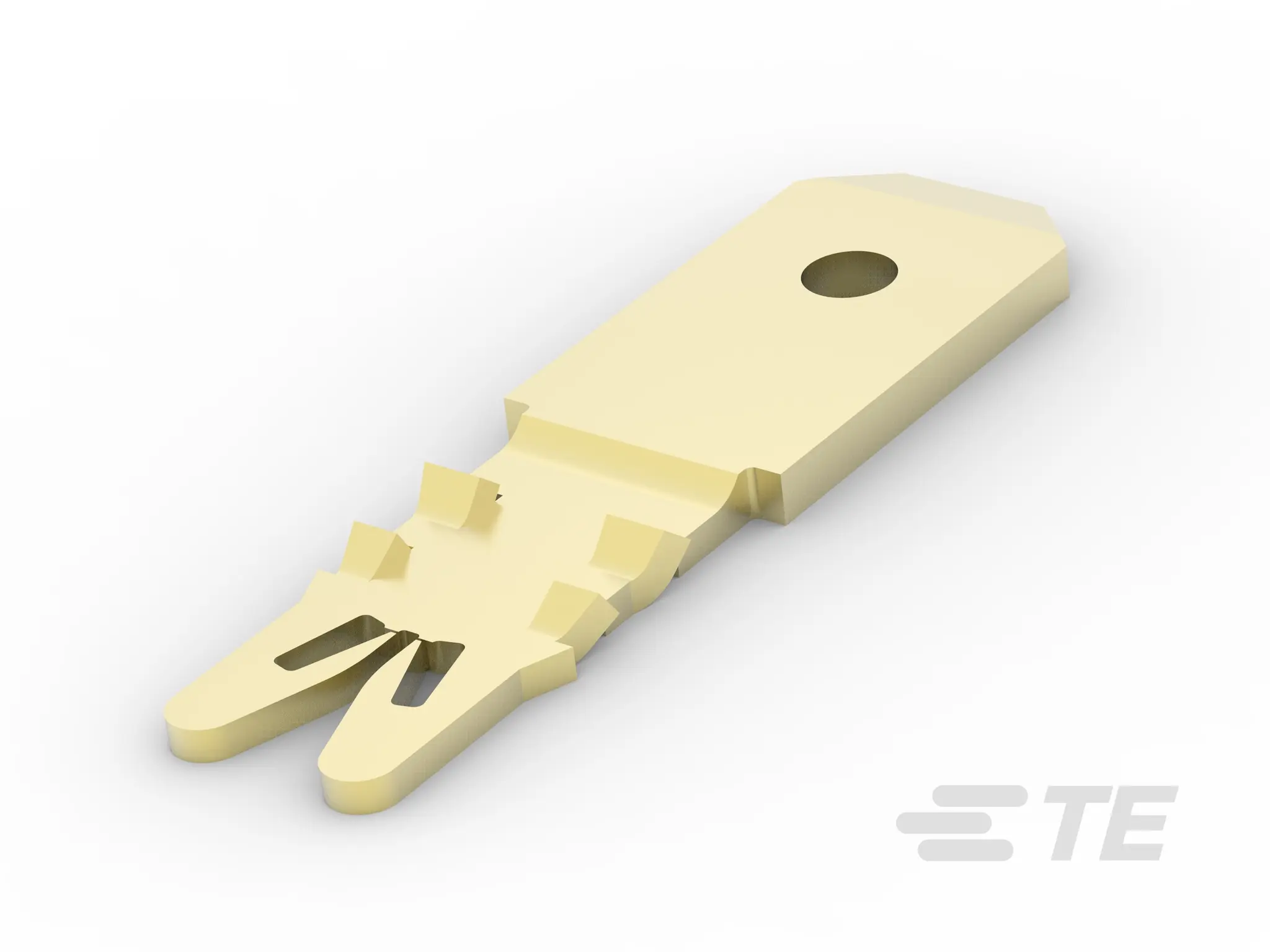Produktfoto 1 von TE Connectivity Siameze Gold Unisoliert Gabelkabelschuh B. 4.75 mm 34 AWG 18 AWG