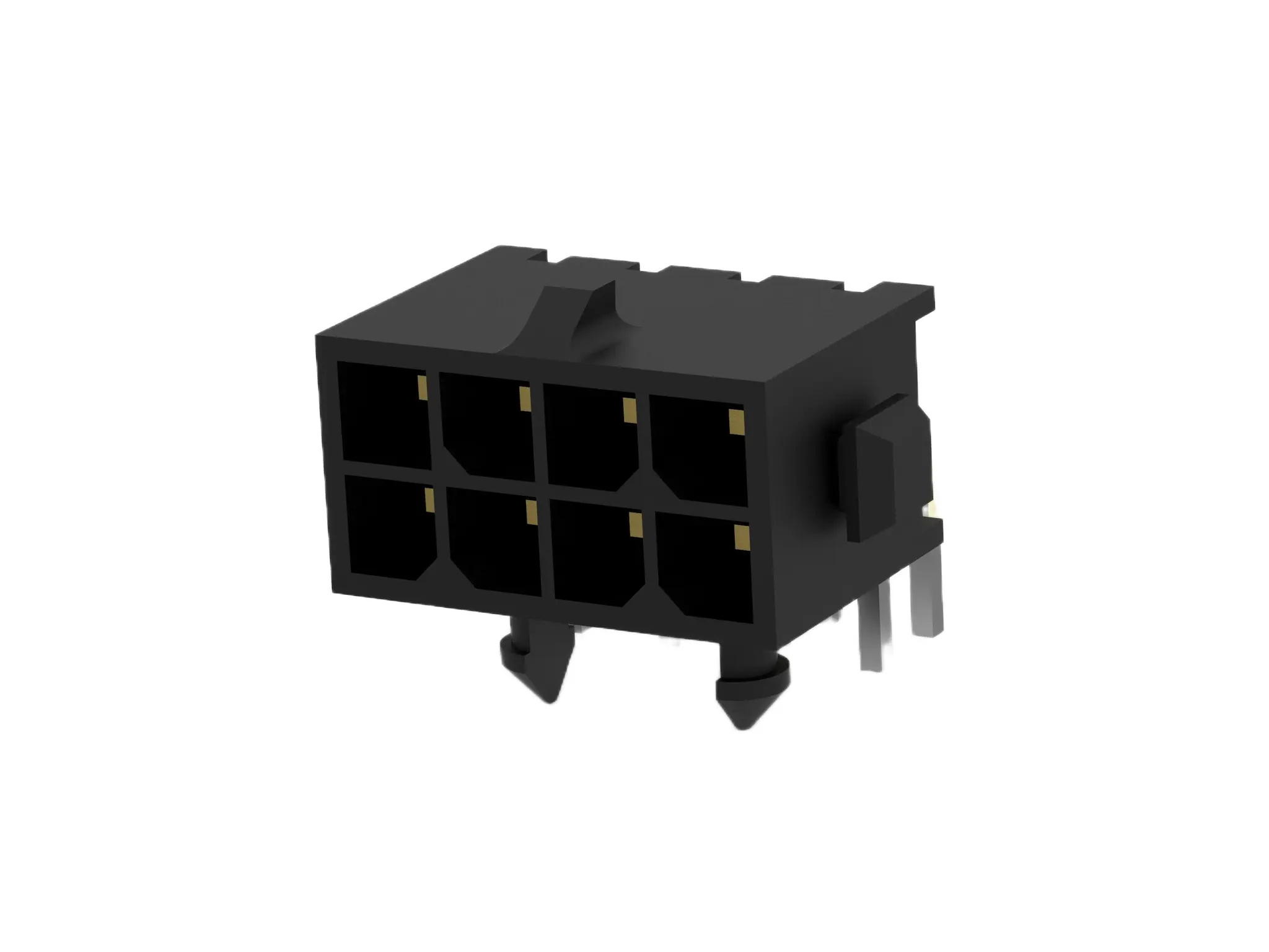 Produktfoto 1 von TE Connectivity Micro MATE-N-LOK Leiterplattenleiste gewinkelt, 8-polig / 2-reihig, Raster 3 mm Raster Platine,