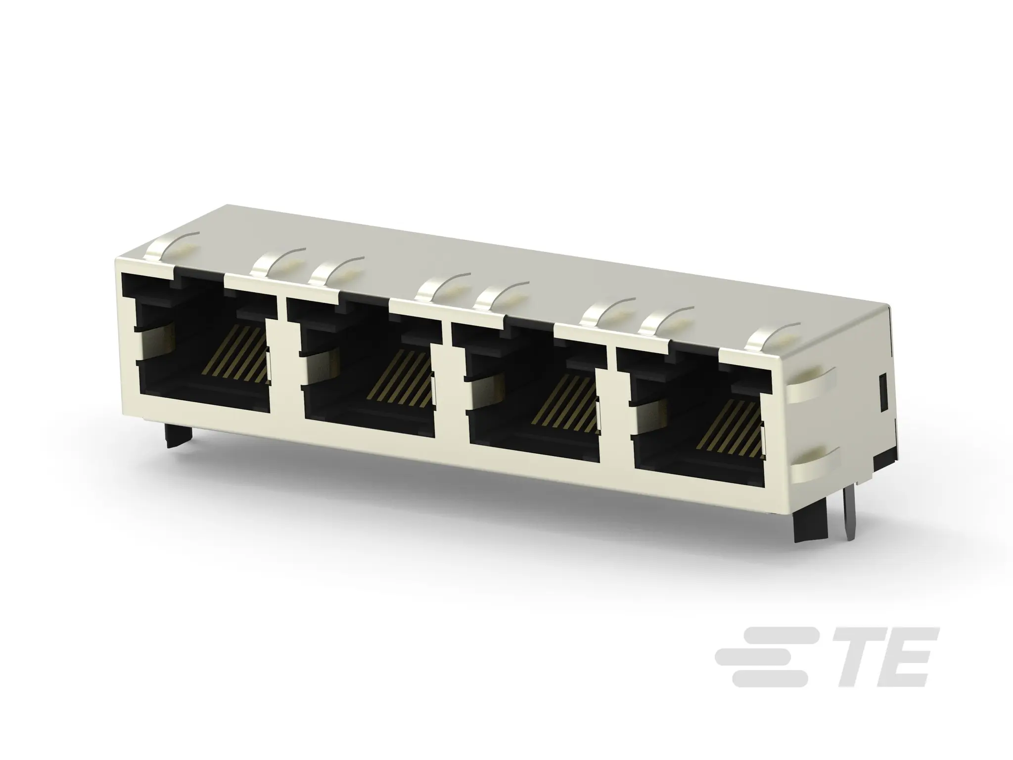Produktfoto 1 von TE Connectivity Cat.5 Ethernet-Steckverbinder, 1-Port 4-polig Abgeschirmt Panel gewinkelt