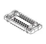 Produktfoto 1 von Molex 503548 Leiterplattenleiste Vertikal, 14-polig / 2-reihig, Raster 0.4 mm Raster Oberfläche, Platine-Platine,