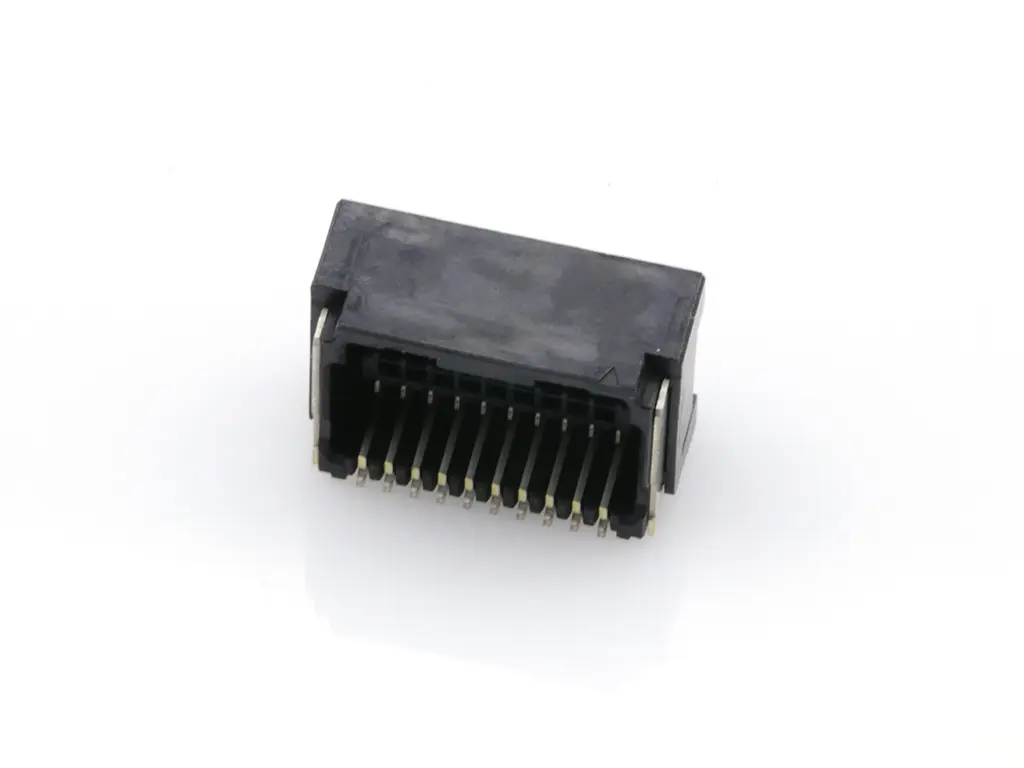 Produktfoto 1 von Molex 505448 Leiterplattenleiste gewinkelt, 20-polig / 2-reihig, Raster 1.25 mm Raster Oberfläche, Ummantelt