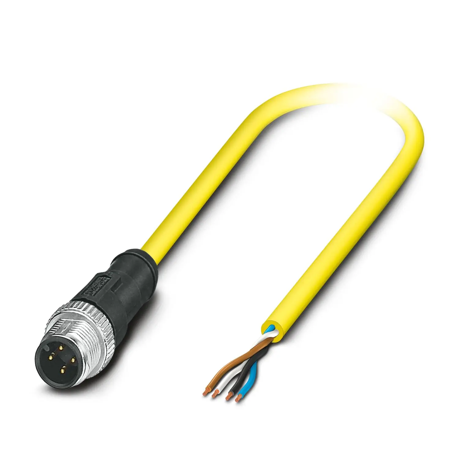 Produktfoto 1 von Phoenix Contact SAC, 4-polig Steuerleitung, M12, Gerade Stecker 4 / Gerade Buchse, Länge 10 m