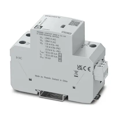 Produktfoto 1 von Phoenix FLT-MB Überspannungsableiter Überspannungsableiter 50 kA 264V ac, DIN-Hutschiene, -40 °C→85 °C