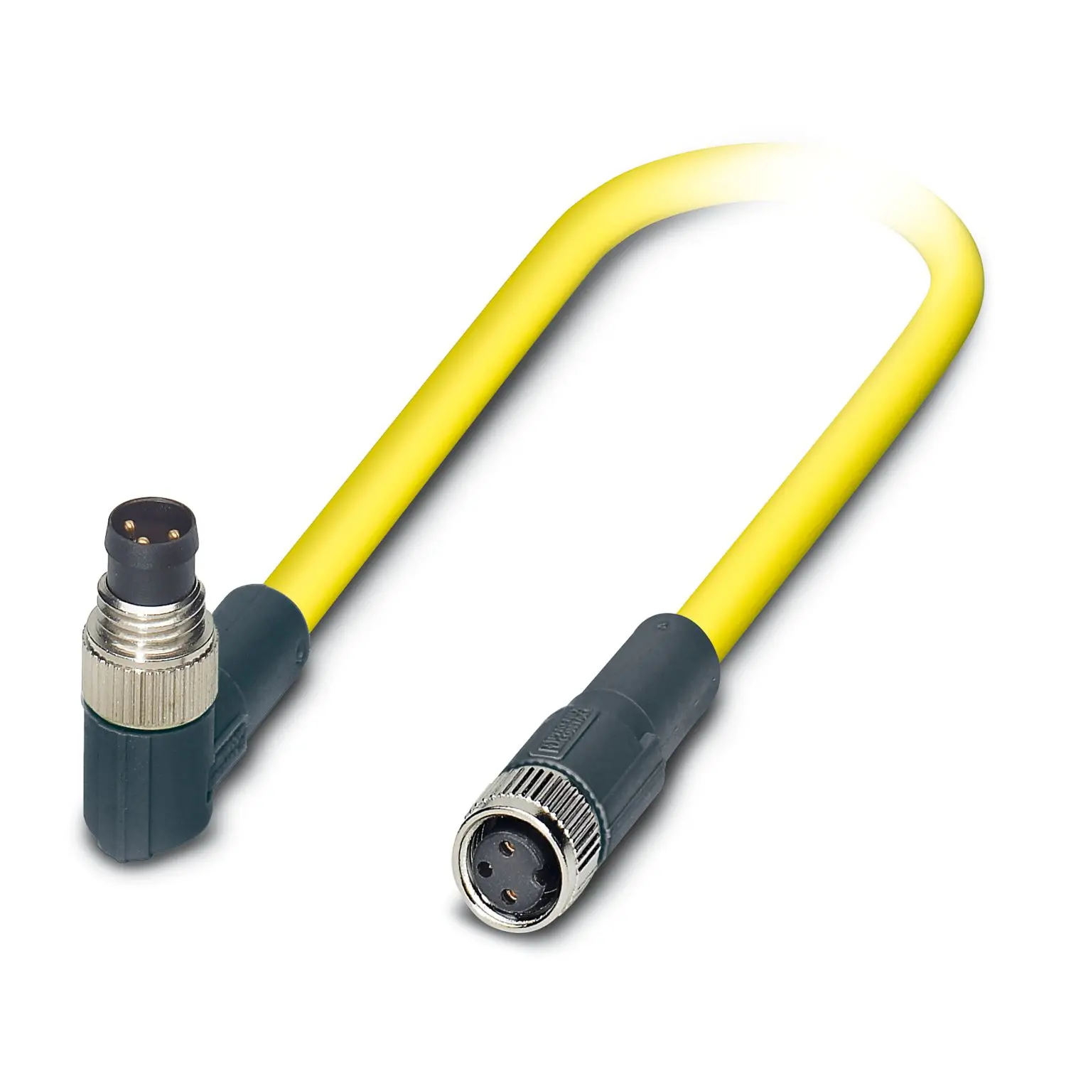 Produktfoto 1 von Phoenix Contact SAC-3P-M8MR/1, 3-polig Sensor-Betätigungselementkabel, M8, Rechtwinklig Stecker 3 / M8, Gerade Buchse,
