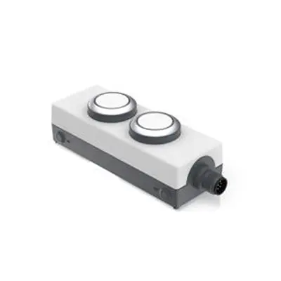 Produktfoto 1 von RAFI E-BOX M12 Not-Aus-Drucktaster, Schraubanschlussklemme, DPST, Weiß, Grau, Silber Beleuchtet IP65, 40 mm, x 35.6 mm