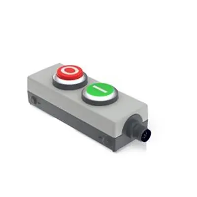 Produktfoto 1 von RAFI E-BOX M12 Not-Aus-Drucktaster, Schraubanschlussklemme, 1 Schließer/1 Öffner, Rot, Weiß, Hellgrau, Grün IP65, 40mm,