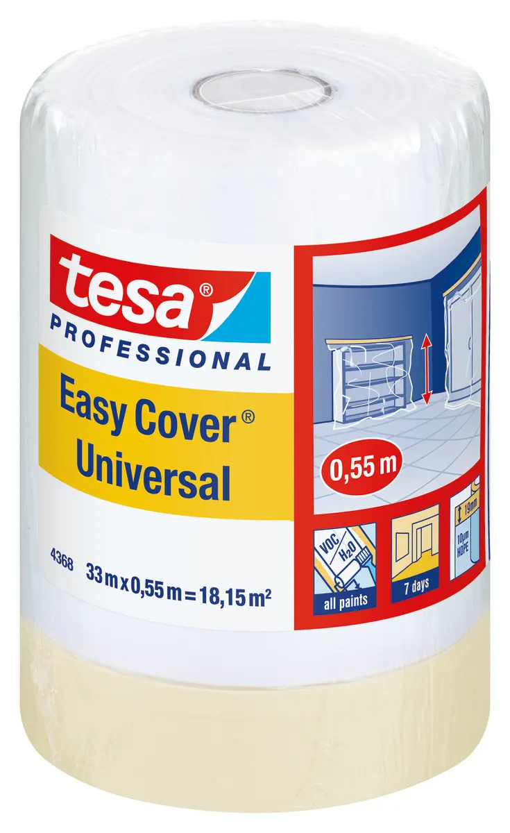 Produktfoto 1 von Tesa Tesa Professional 4368 Easy Cover Universal Krepppapier Abdeckband Beige, Stärke 550 mm Naturgummi-Kleber 550 mm x